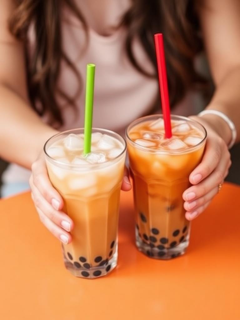 Two iced bubble teas